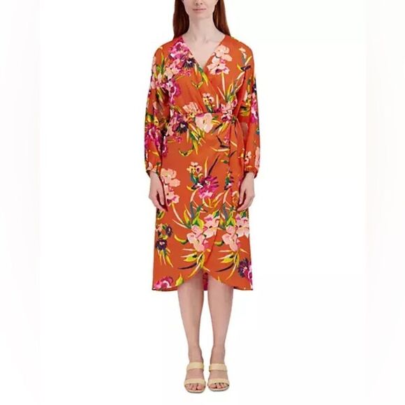 JULIA JORDAN
Women's Printed Faux-Wrap Long-Sleeve Dress - Picture 1 of 3